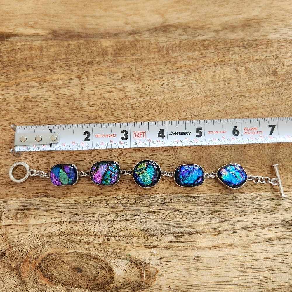 Vibrant Dichroic Glass Bracelet - Picture 7 of 11